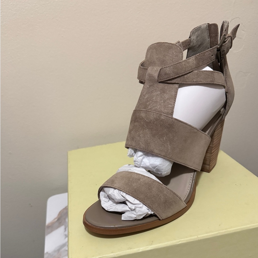 Elegant Taupe Suede Women's Sandals